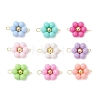 Acrylic Round Beaded Flower Connector Charms PALLOY-JF03846-01-1
