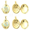 4Pcs 2 Styles Brass Enamel Locket Pendants KK-CJ0005-56-1