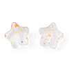 Spray Painted Transparent Glass Beads GLAA-FS0001-01B-2