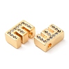Brass Micro Pave Cubic Zirconia Beads KK-F855-03G-E-2