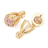 Brass Micro Pave Cubic Zirconia Locket Pendants KK-H538-02G-2