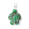 Dyed Synthetic Turquoise Pendants PALLOY-JF05144-01-3