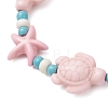 Starfish & Turtle Synthetic Turquoise Beads Braided Bead Bracelets for Women BJEW-JB12130-01-3