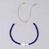 Glass Seed Beads & Brass Braided Beaded Bracelets LS-TV0952-2-1