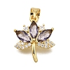 Brass Micro Pave Cubic Zirconia Pendants KK-K401-33G-2