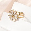 304 Stainless Steel Enamel Open Cuff Rings STAS-H259-01G-1