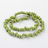 Teardrop Half Rainbow Plated Glass Bead Strands EGLA-J135-HR01-2