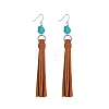 Alloy Imitation Leather Nuggets Tassel Dangle Earrings FS-WG150DE-01-3