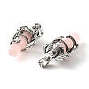 Natural Rose Quartz Pointed Pendants G-B042-04P-50-3