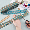 Ethnic Embroidered Polyester Sequins Trim Ribbon OCOR-WH0070-136A-5