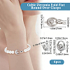 6Pcs Brass Micro Pave Clear Cubic Zirconia Fold Over Clasps KK-BBC0028-91-2