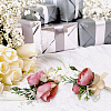 2Pcs 2 Style Silk Imitation Rose Corsage Boutonniere AJEW-CP0001-60-5