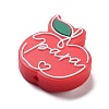 Apple Food Grade Eco-Friendly Silicone Focal Beads SIL-C007-07B-2