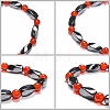 Round Natural Carnelian Stretch Bracelets X-BJEW-G072-13-3