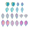 40Pcs 10 Styles Ion Plating(IP) 201 Stainless Steel Filigree Pendants STAS-BY0001-06-2