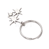 6Pcs 201 Stainless Steel Keychain KEYC-JKC01184-6