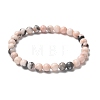 Natural Zebra Jasper Bead Stretch Bracelets X-BJEW-K212-A-035-4