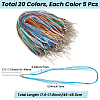 100Pcs 20 Colors Waxed Cord and Organza Ribbon Necklace Making NCOR-CY0001-01-2
