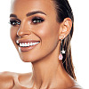 2 Pairs 2 Colors Rhinestone Star & Teardrop Dangle Stud Earrings EJEW-FI0001-24-5