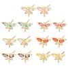 Brass Micro Pave Cubic Zirconia Stud Earrings for Women KK-A305-08G-2
