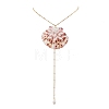 Natural Sea Shell Big Pendant 304 Stainless Steel Satellite Chain Long Tassel Y Necklaces for Women NJEW-JN06297-5