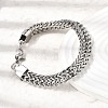 201 Stainless Steel Diamond-Cut Wheat Chain Bracelets for Men STAS-T077-07P-1