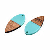 Opaque Resin & Walnut Wood Pendants RESI-N025-031-B03-3