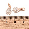 Brass Micro Pave Cubic Zirconia Charms LS-RB-I077-15RG-RS-3