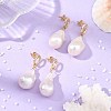 Natural Baroque Pearl Keshi Pearl Dangle Earrings EJEW-JE07499-1
