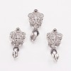 Long-Lasting Plated Brass Micro Pave Cubic Zirconia Ice Pick Pinch Bails ZIRC-F069-22P-1