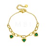 304 Stainless Steel Cubic Zirconia Charm Bracelets WG996B1-01-2
