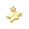 Rack Plating Brass with Cubic Zirconia Pendants KK-Q010-13G-2