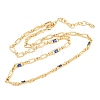 5MM Brass Pave Cubic Zirconia Oval Link Chain Necklaces NJEW-D324-01G-03-3