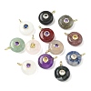 Natural & Synthetic Mixed Gemstone Flat Round Pendants G-H318-01G-1
