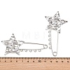 Textured Starfish 304 Stainless Steel Safety Pins Brooch Findings SA-CBA098D-16G-P05-3