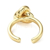 Rack Plating Brass Knot Open Cuff Rings for Women RJEW-Q777-06G-3