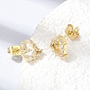 Brass Micro Pave Cubic Zirconia Stud Earrings KK-CBA5B62-01B-G-2