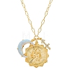 Cubic Zirconia Constellation & Opalite Moon Pendant Necklace PW-WG46702-09-1