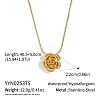 Minimalist 304 Stainless Steel Rose Flower Pendant Round Snake Chain Necklaces for Women KV0581-7