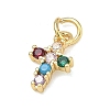 Brass Micro Pave Cubic Zirconia Pendants KK-A293-20G-03-2