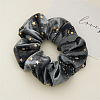 Solid Color with Star Cloth Ponytail Scrunchy Hair Ties PW-WG29086-07-1
