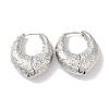 Ring with Texture Brass Hoop Earrings for Women EJEW-U008-01P-1