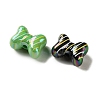 Electroplate Printed Opaque Acrylic Beads OACR-P038-02A-M-2