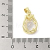 Rack Plating Brass Micro Pave Cubic Zirconia Pendants KK-C052-02A-G-3