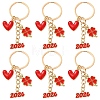 10Pcs Alloy Enamel Clover & Number 2026 & Heart Pendant Decorations KEYC-YW00284-1