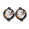 Baking Paint Alloy Coin Connector Charms PALLOY-A040-05B-1