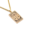 304 Stainless Steel Curb Chain Rectangle with Constellation Pendant Necklaces PW-WG0F5D0-20-1