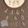 10Pcs 10 Styles Brass Micro Pave Clear Cubic Zirconia Charms KK-BBC0025-92-6