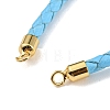 Leather Braided Cord Link Bracelets MAK-K022-01G-3