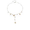 Ocean 304 Stainless Steel Imitation Pearl Long Tassel Pendant Necklaces for Women WGE0621-01-3